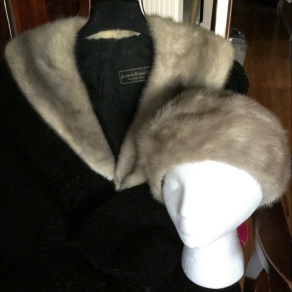 Vntg Wht PLATINUM Sapphire MINK FUR HAT BERET 22\